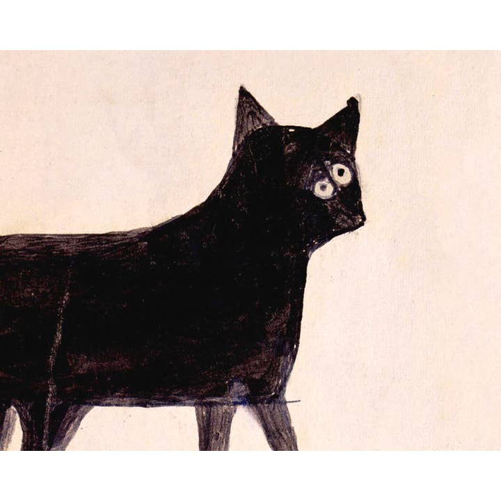 Rock Paper Scissors Wall Art - Wholesale Art Print - Bill Traylor Americana Art Print - Black Cat Animal Folk Art