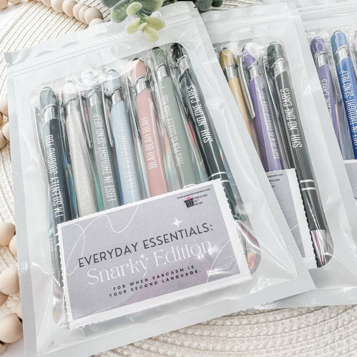 Embellish My Heart - Wholesale Pen - Everyday Essentials: Snarky Engraved Pen Set (Stylus Pens, Set of 7)4