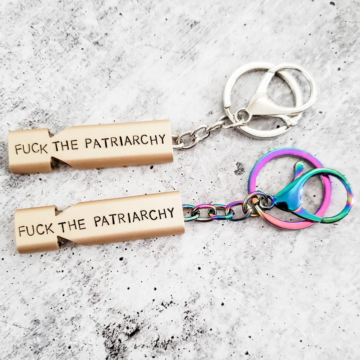Salt and Sparkle - Wholesale Keychain - Women's - Fuck the Patriarchy Rape Whistle4