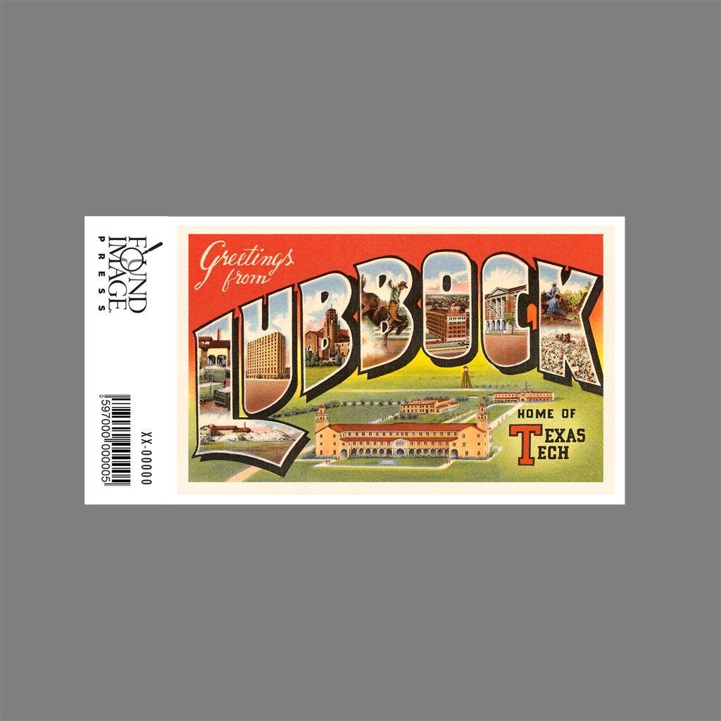 Found Image Press - Vente Autocollant - Autocollant TX-106 Salutations de Lubbock, Texas1