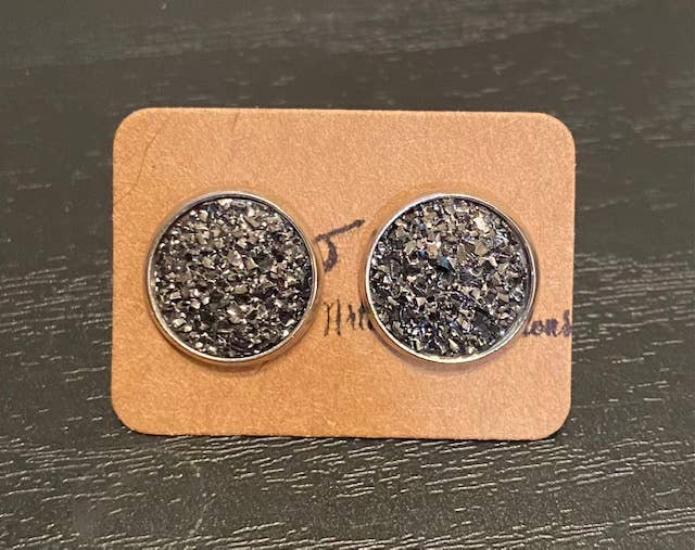 SMA Artistry Creations - Vendita all'ingrosso Orecchini a bottone - Orecchini a bottone cabochon scintillanti da 12 mm9