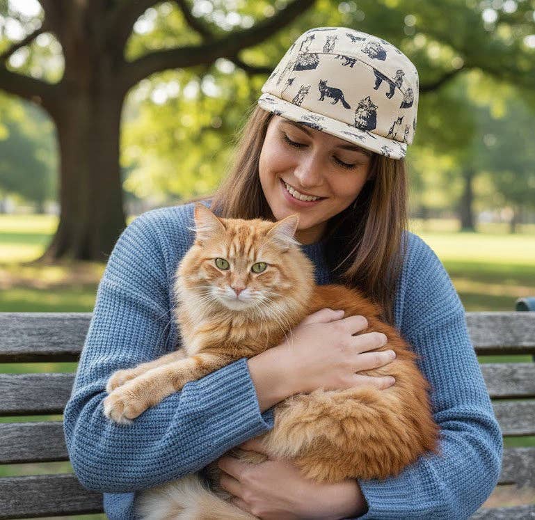 HATPHILE - Wholesale Flat Brim Cap - Women’s - HatPhile Kitten Kitty Cat Cotton 5-Panel Hat – Pink, Black, and Khaki8