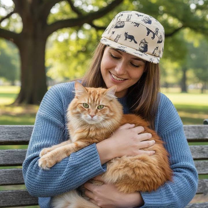 HATPHILE - Wholesale Flat Brim Cap - Women’s - HatPhile Kitten Kitty Cat Cotton 5-Panel Hat – Pink, Black, and Khaki8