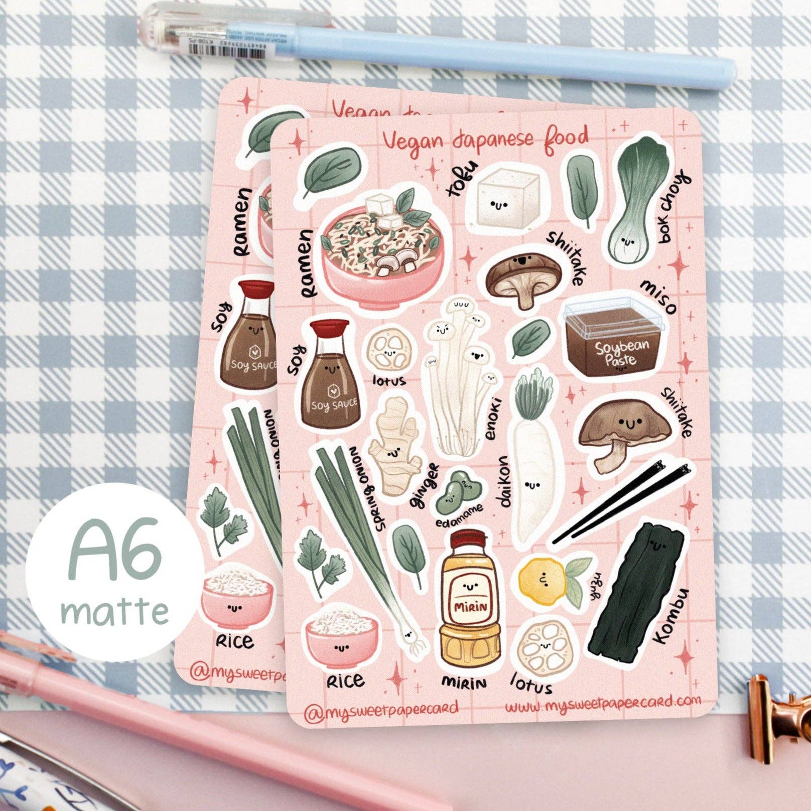 My Sweet Paper Card - Vente Autocollant - Autocollants végan japonais A6 - Autocollants pour planner2