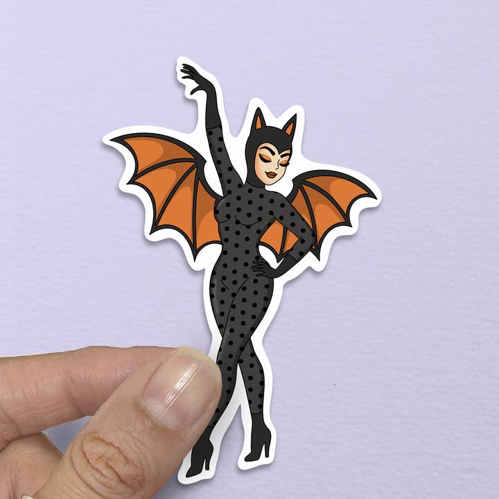Autocollant Pin-up Chauve-souris Fille pour la vente par DoodleWitch