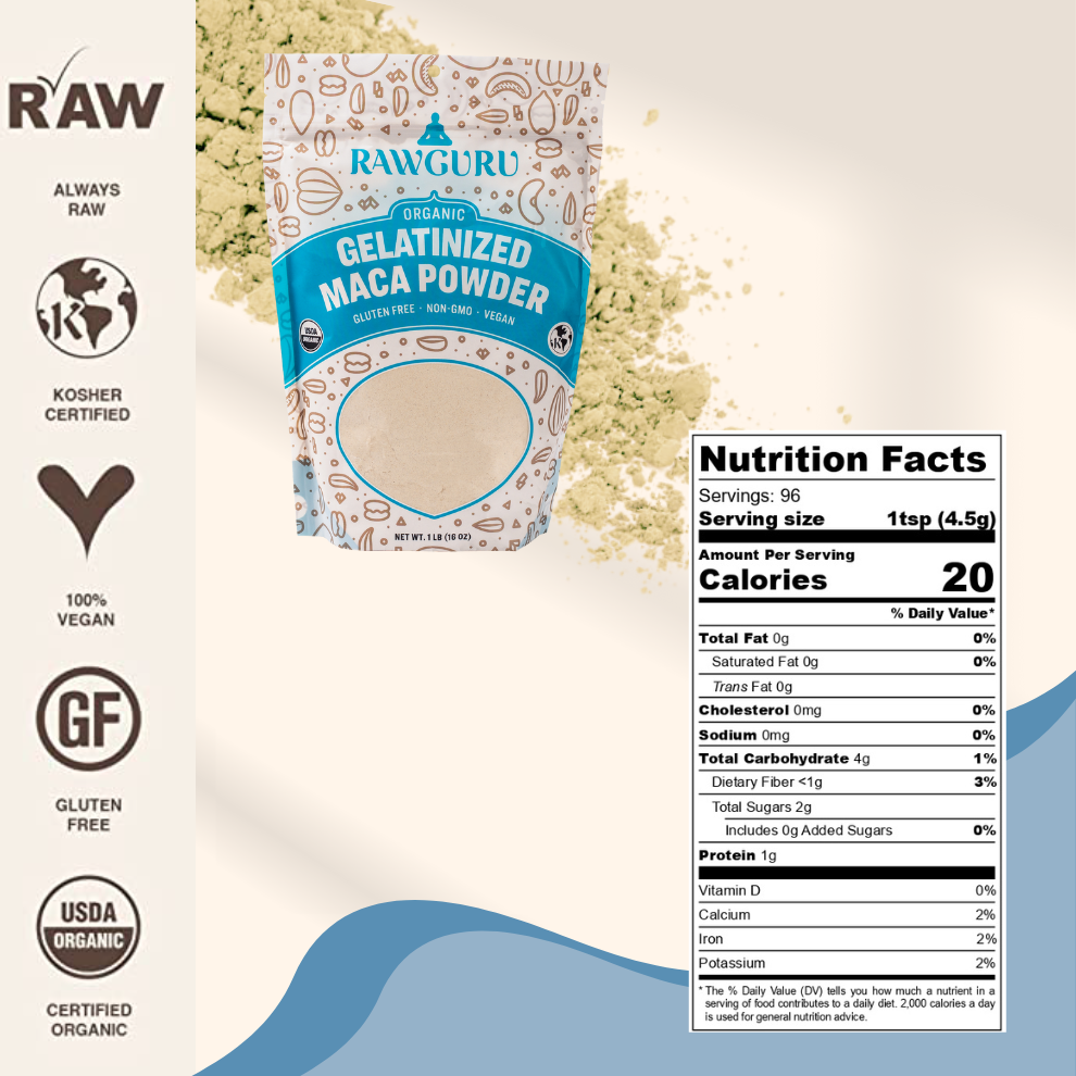 Windy City Organics - Wholesale Proteïne/superfoodpoeder - Rauwe biologische gelatiniseerde maca poeder - 16 oz3