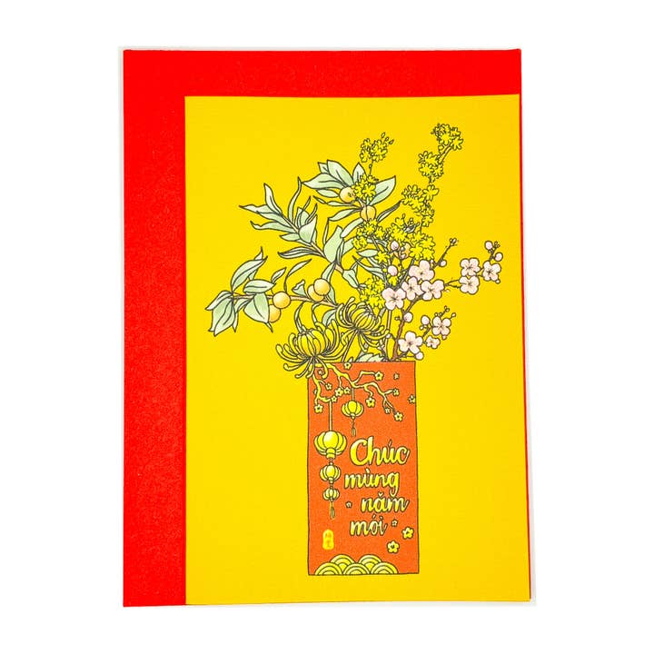 Tết Blossoms Greeting Card for wholesale by Zhi Wen Design