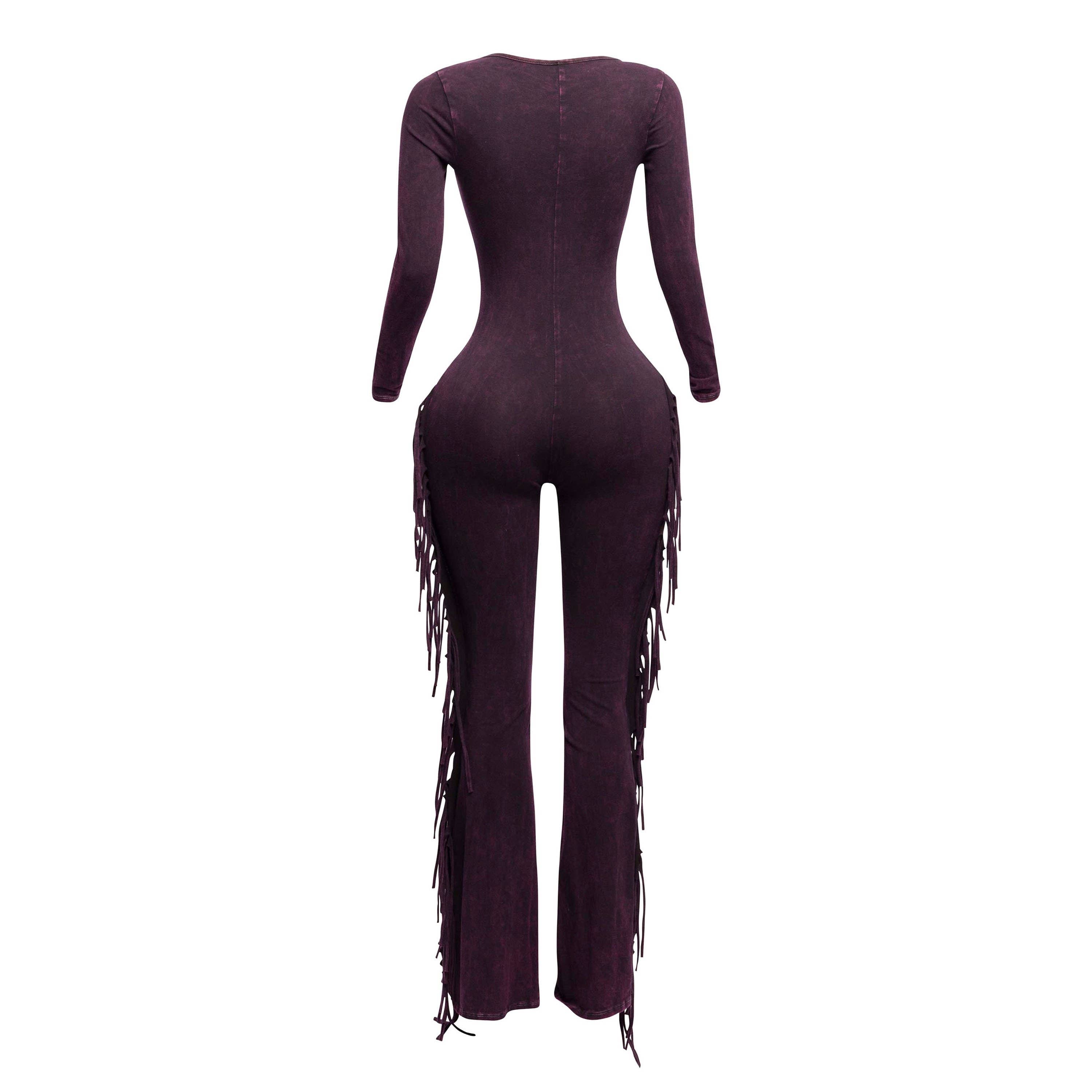 DORCAS - Wholesale Jumpsuit - Women's - Mineral washed fringed jumpsuit5