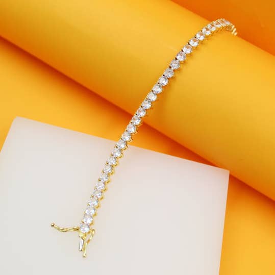 18k Gold Filled Tennis Bracelet (I447) for wholesale by MIA Jewelry