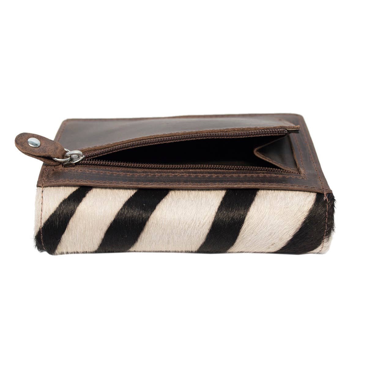 Arrigo - Wholesale Wallet - Women's - Dark Brown Leather Ladies Wallet - Animal Print - Arrigo21