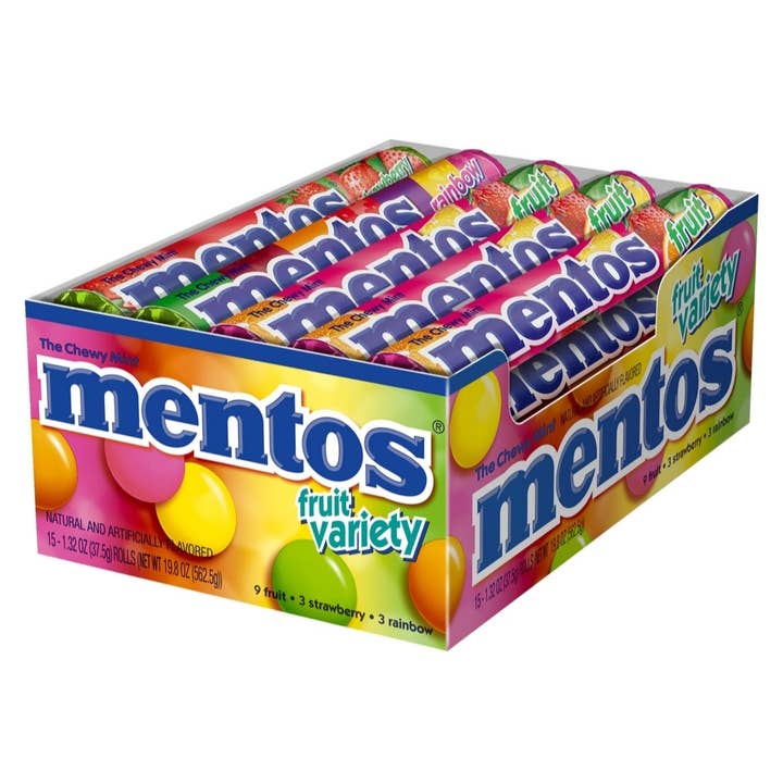 Majestic Wholesale - Wholesale Pepermuntjes - Mentos Fruit Variety, 1,32 oz., 15ST