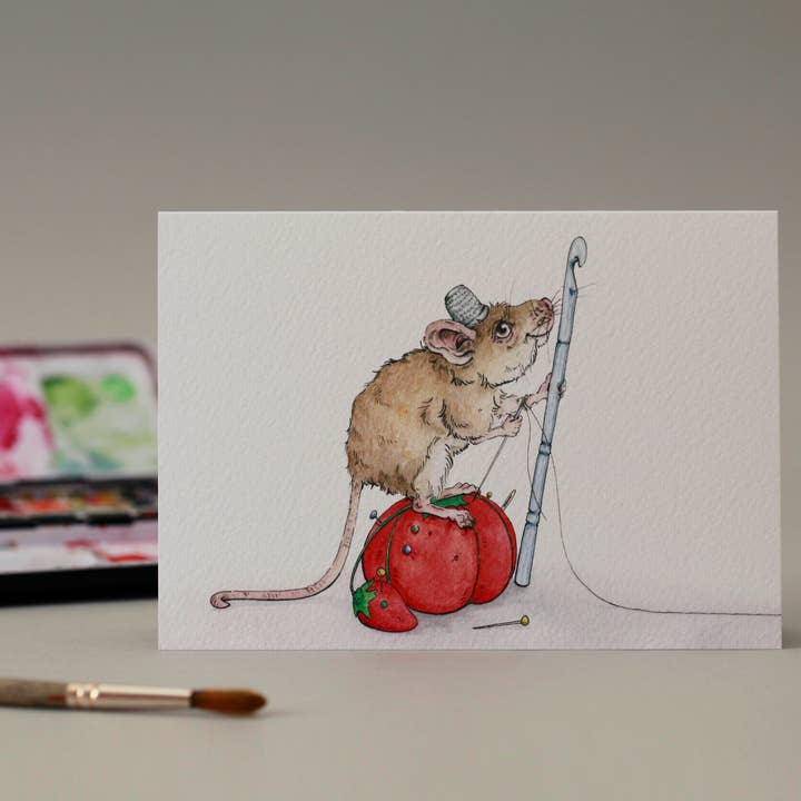 Crafty Mouse for wholesale by DMC Illustrations