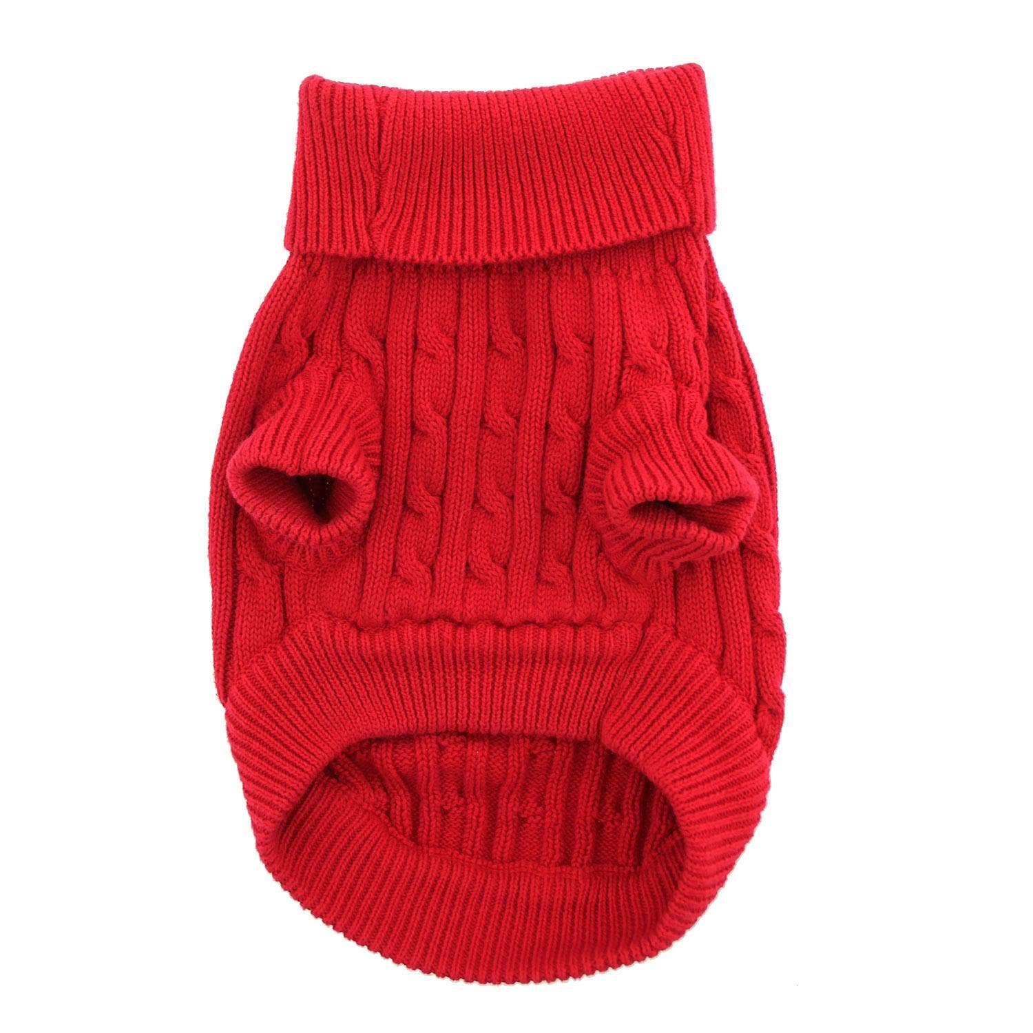 Doggie Design – Engroshandel Sweater - Hund – Kæmmet bomulds kabelstrikket hundetrøje - Fiery Red3