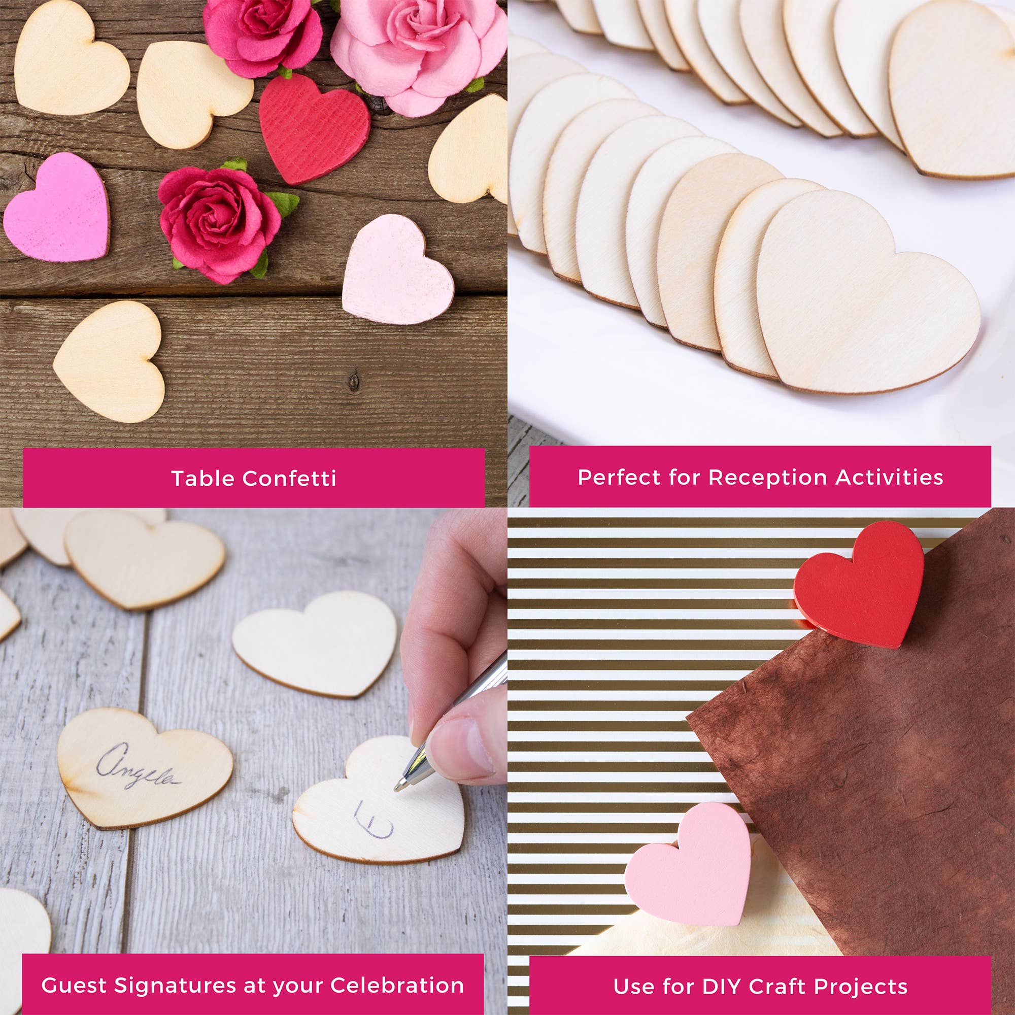 Kate Aspen - Wholesale Guest Book - Wooden Hearts for Guest Book Alternative (Set of 75)3