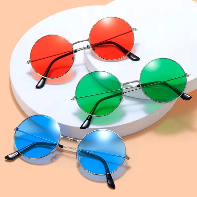 Syrrios Gifts LLC - Wholesale Sunglasses - Unisex - Retro Round Vintage Hippie Sunglasses Festival Rave Costume13