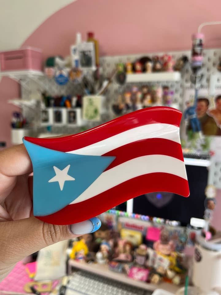 PREORDER Puerto Rican Flag Hair Claw for wholesale by Studio Nena