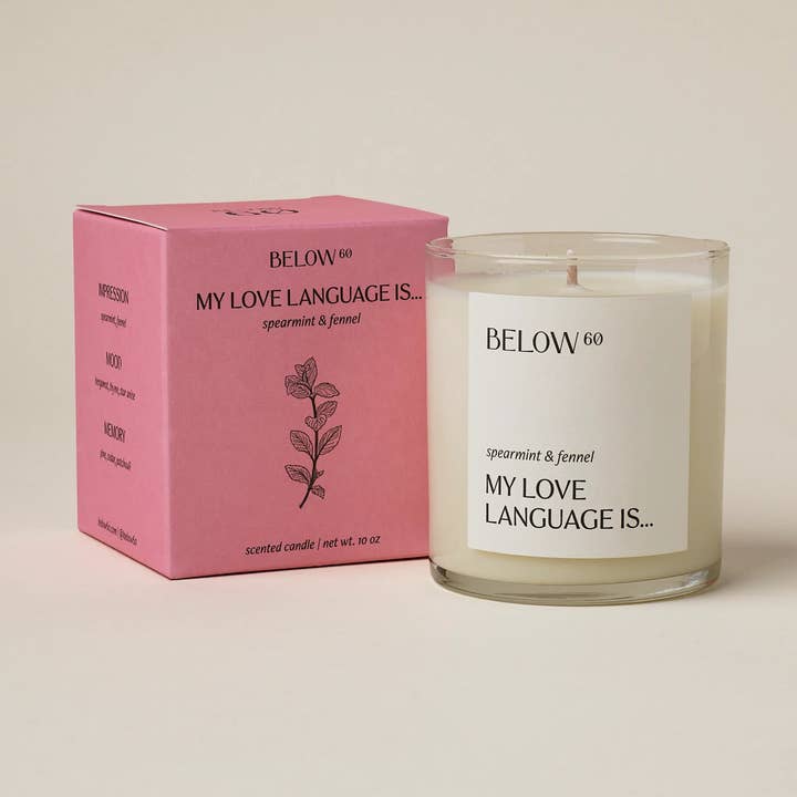 Below 60 - Wholesale Jar/Filled Candle - My Love Language Is… (spearmint & fennel) | 10oz Soy Wax Candle | Minty Bergamot Home Fragrance by Hilary Duff0