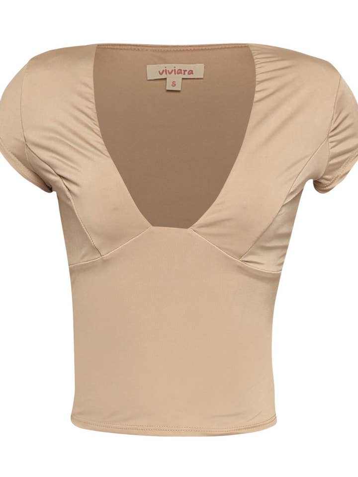 Kurzarm-Top mit V-Ausschnitt für den Großhandel von Viviara