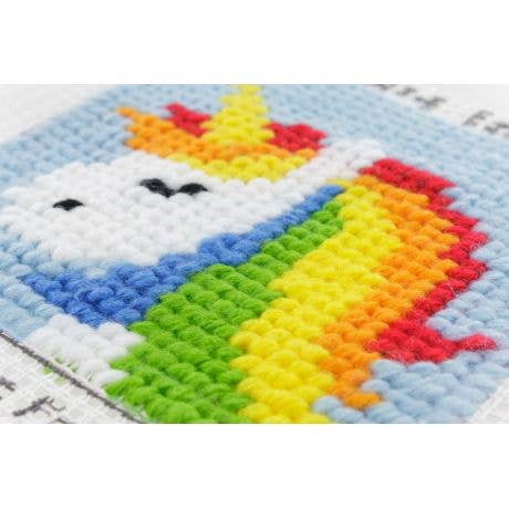 Com'1 Idée – Engroshandel Broderitilbehør – Sudan lærredssæt | Regnbuen enhjørning2