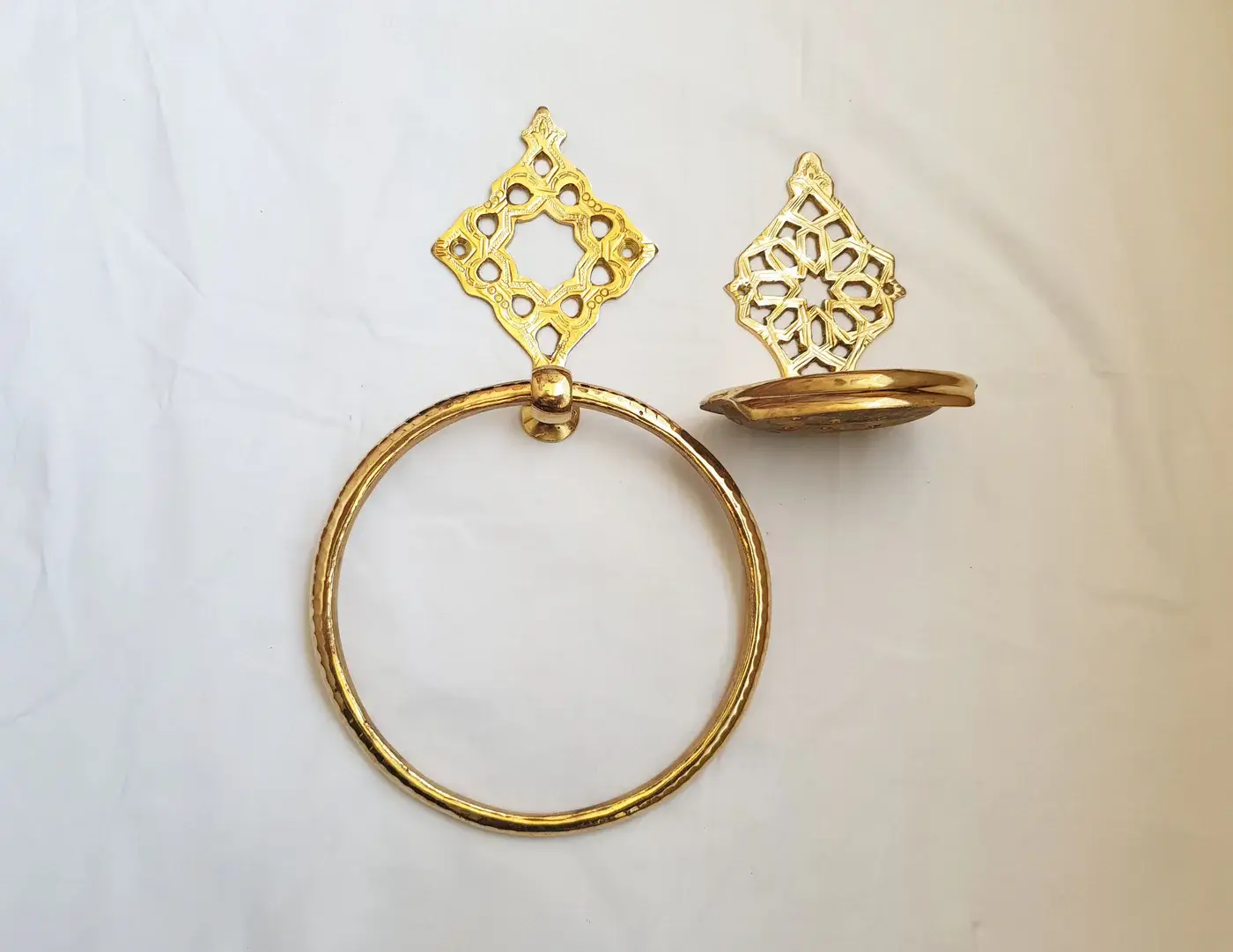 High crafty - Wholesale Bath Soap Dish - Elegant Brass Soap Dish & Towel Holder Set — Hand-Carved Mor0