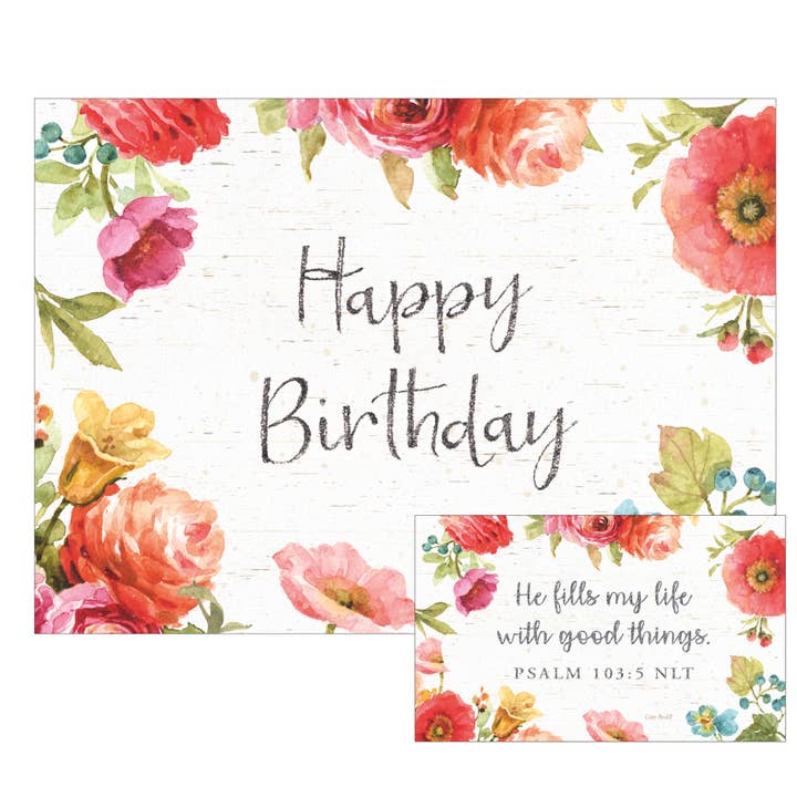 Legacy - Vente Cartes d'anniversaire - Carte de vie de prière d'anniversaire Country Floral