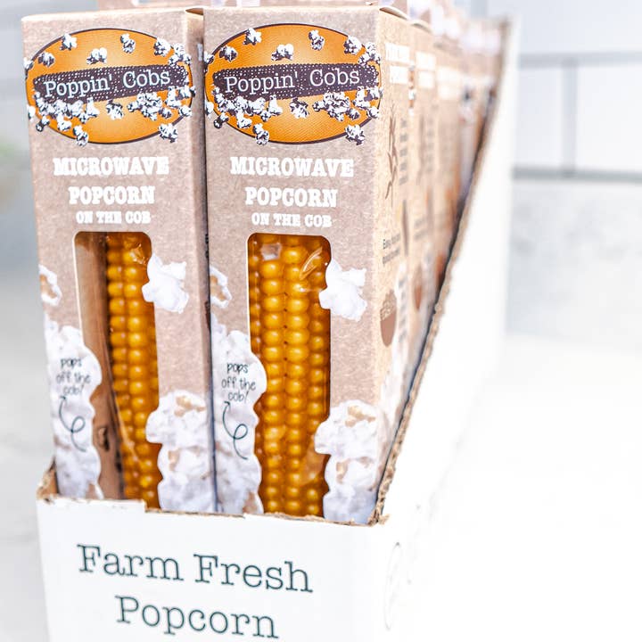 Poppin' Cobs Popcorn - Vente Pop-corn - Popcorn pour micro-ondes - Pack individuel avec présentoir de comptoir4