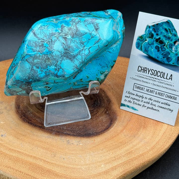 Gorgeous Chrysocolla malachite free form w/ druzy cave H176 for wholesale by The 7 Directions