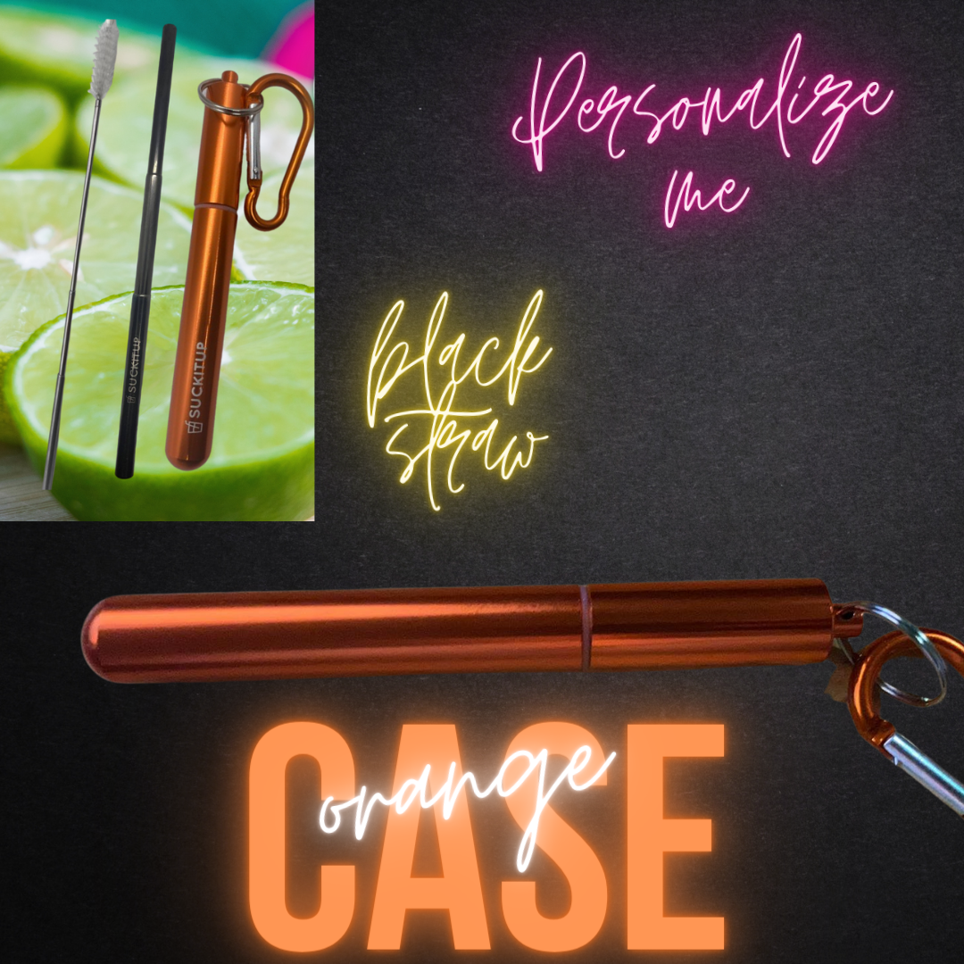 Suck It Up Straws - Vente Paille - Pailles métalliques télescopiques avec étui pour porte-clés et brosse de nettoyage25