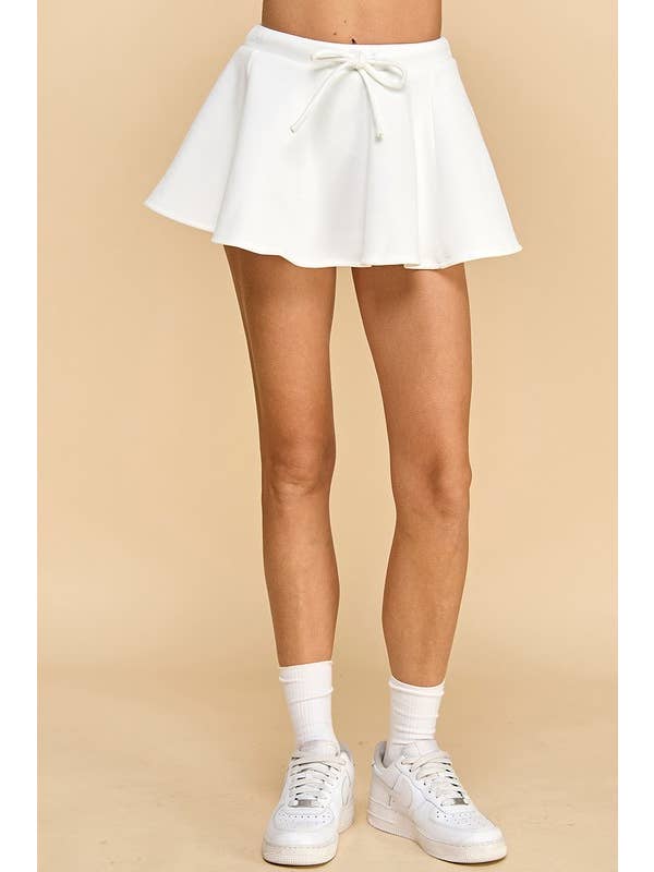 TCEC - Wholesale Skirt - Women's - CS3728-Knit Drawstring Waistband Flare Skirt