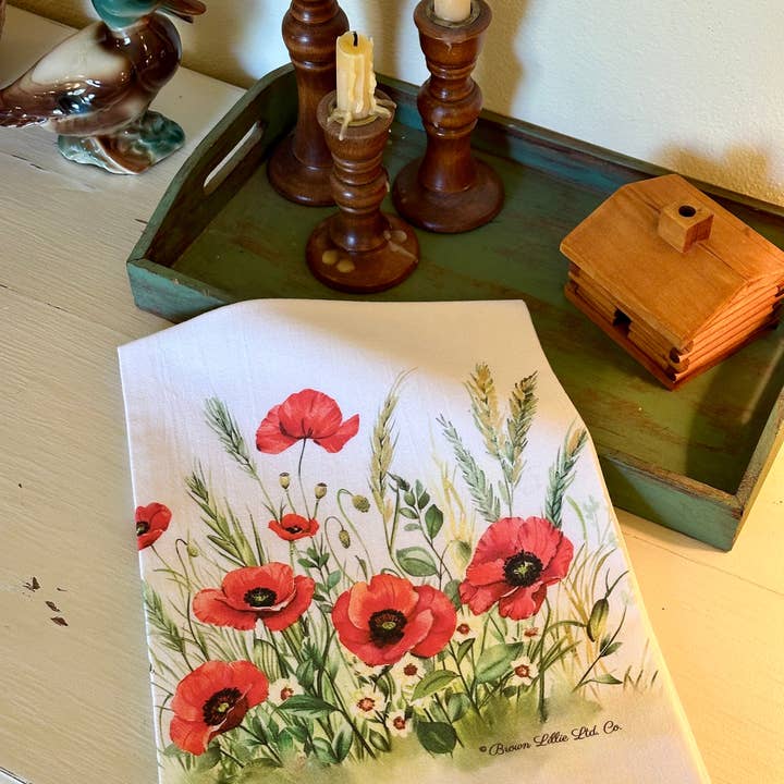 Brown Lillie – Großhandel Geschirrtücher – Rote Mohnblumen 28" Bestes Geschirrtuch | 100% Ringspun-Baumwolle5