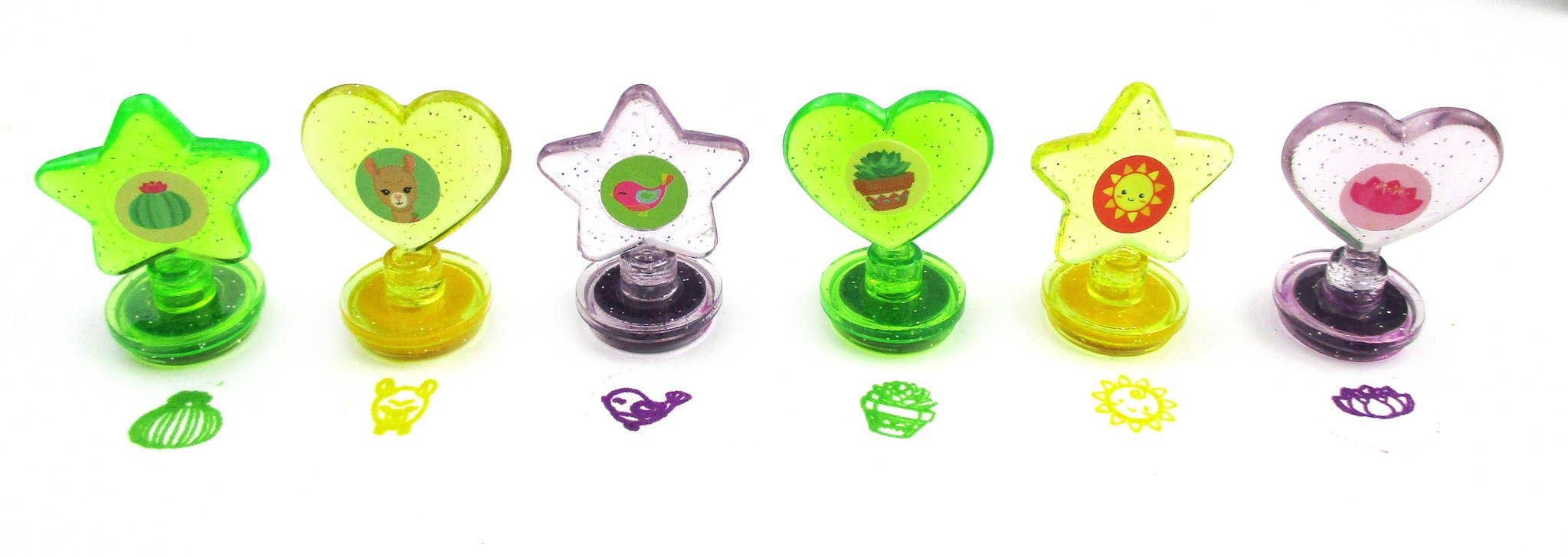 Tiny Mills – wholesale Crayons – Child & baby – Llamas Rainbow Stackable Crayon with Stamper Topper1