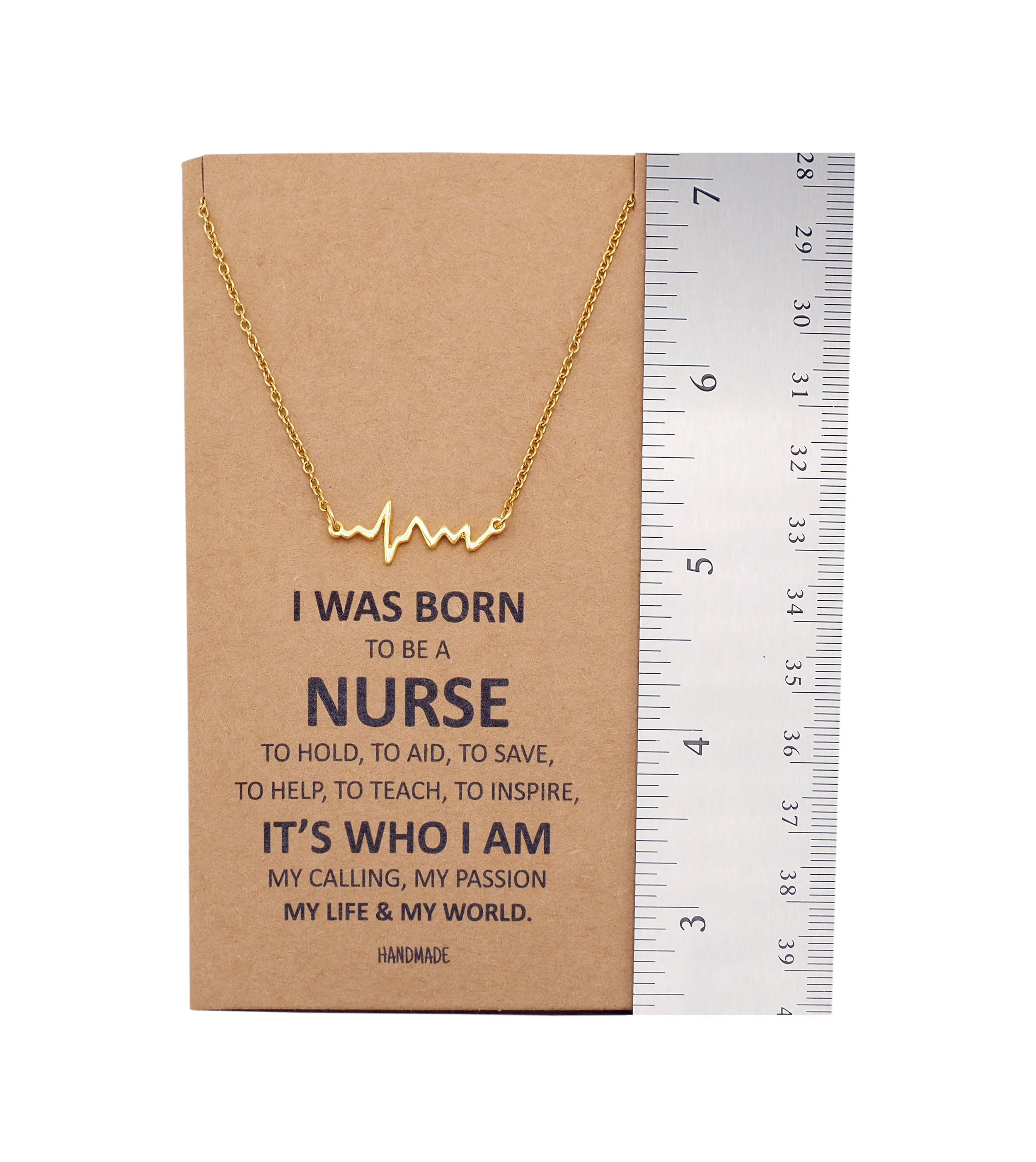 Quan Jewelry - Wholesale Pendant/Charm Necklace - Macaria Electrocardiogram Heartbeat Necklace, Nurse Gifts30