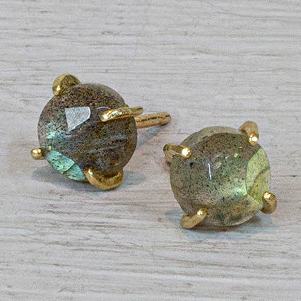 Orecchini placcati oro con labradorite per la vendita all'ingrosso da parte di Jéh Jewels