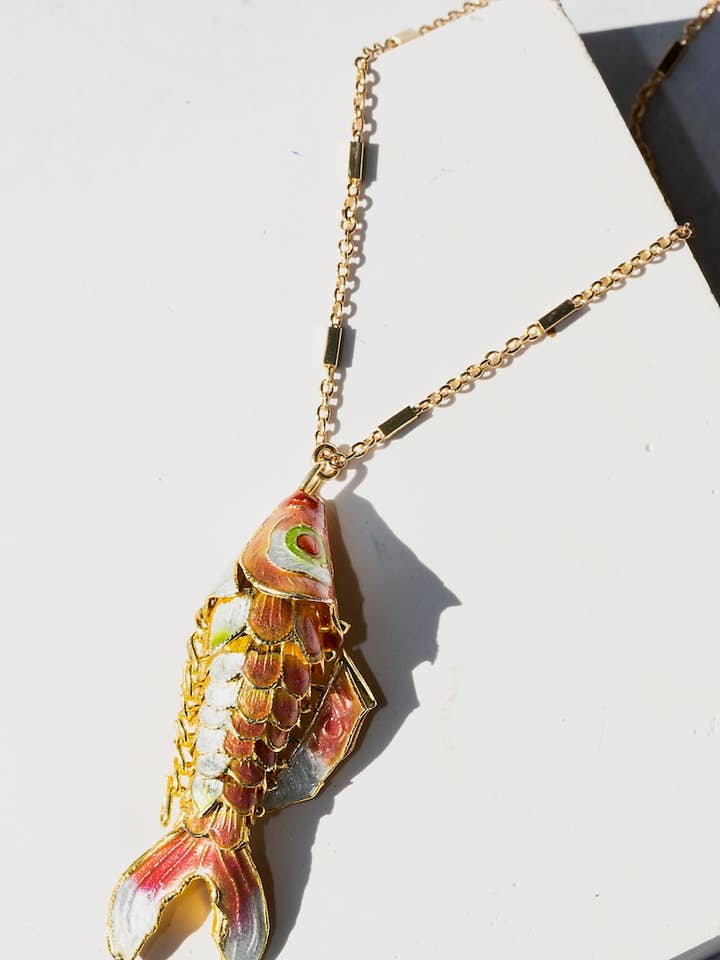 SARDINE NECKLACE- CORAL for wholesale by Native Gem