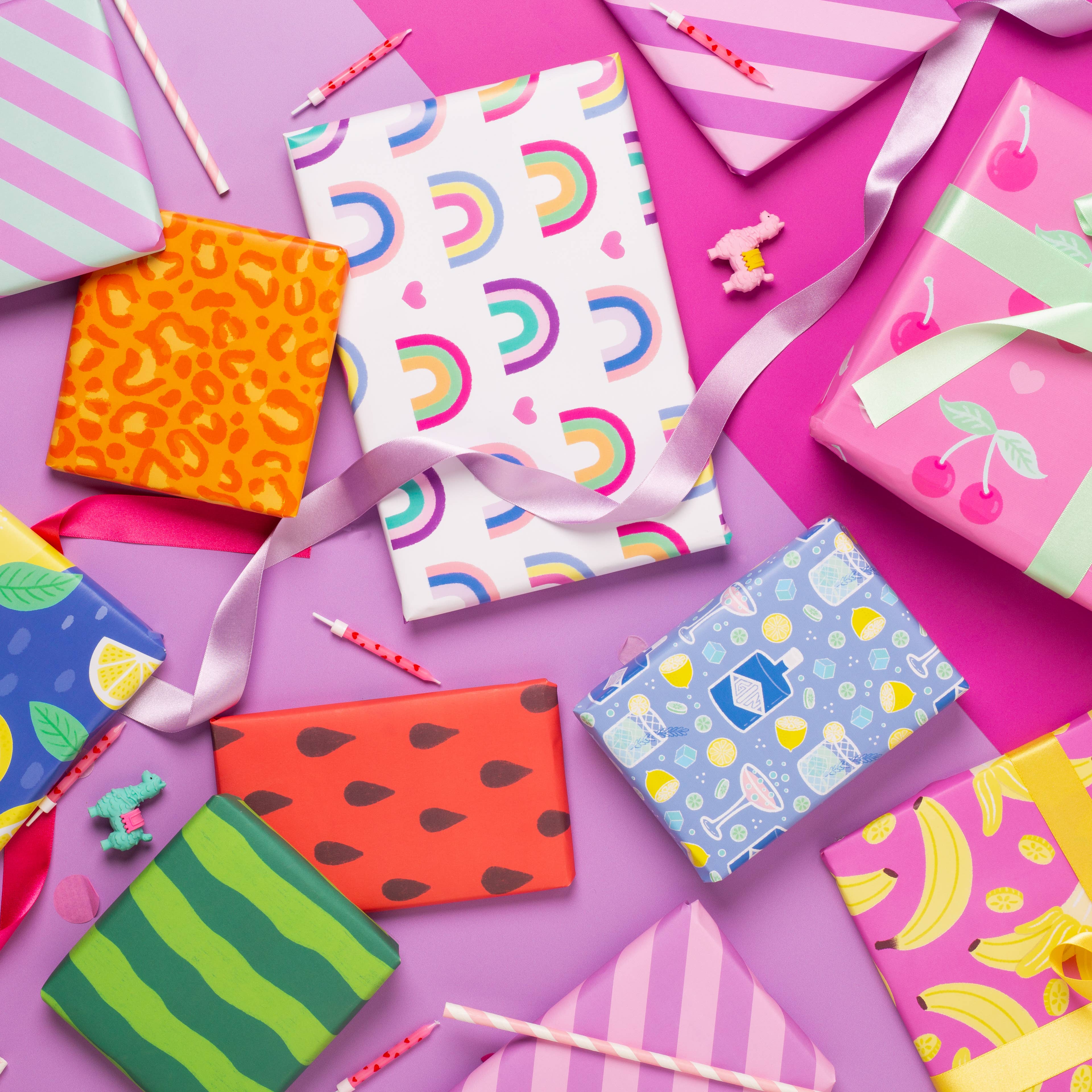 Rainbow and Heart Birthday Wrapping Paper 