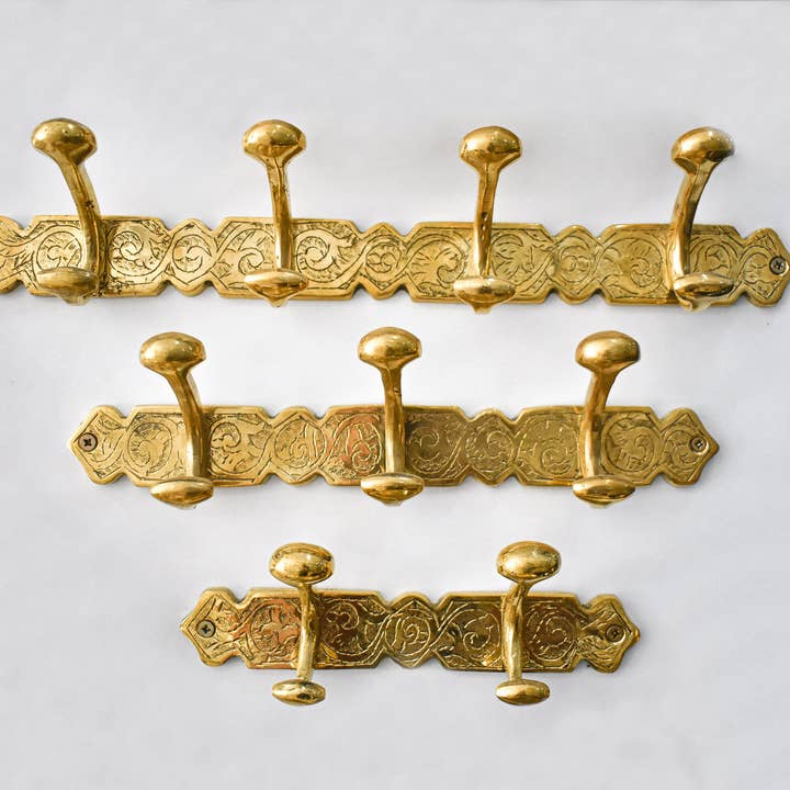Moroccan Handcrafted Brass Clothes Hooks Holder for wholesale by MARRAKECH METACRAFT LTD