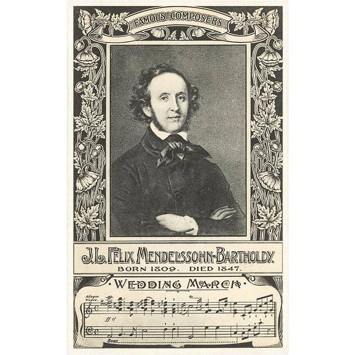 Found Image Press – Großhandel Postkarten – Postkarte MS-102 Felix Mendelssohn und Hochzeitsmarsch