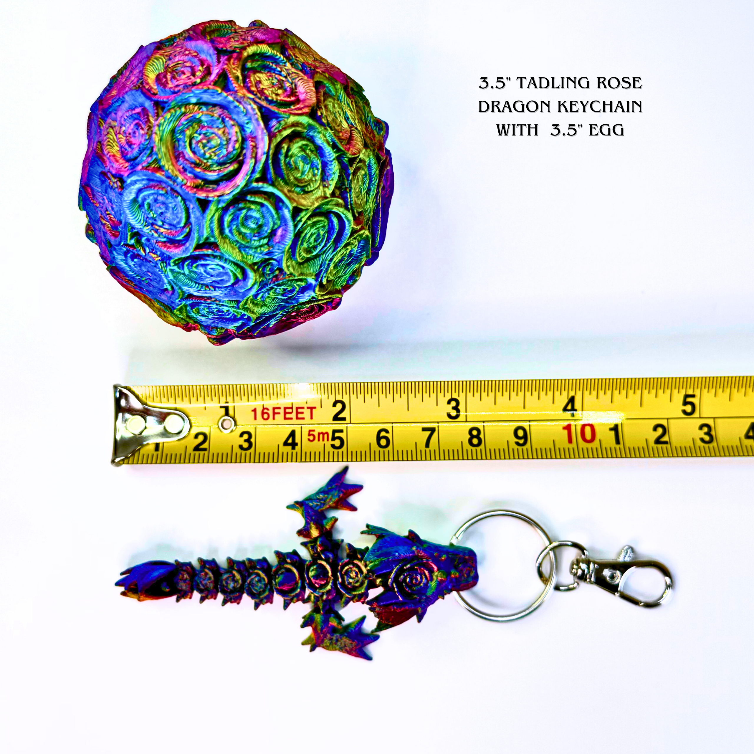 Dragon Fidgets - Vente Fidget/jouet anti-stress – enfant - Porte-clés Tadling Rose Dragon 3,5 pouces et jouet Egg Fidget 3,5 pouces4