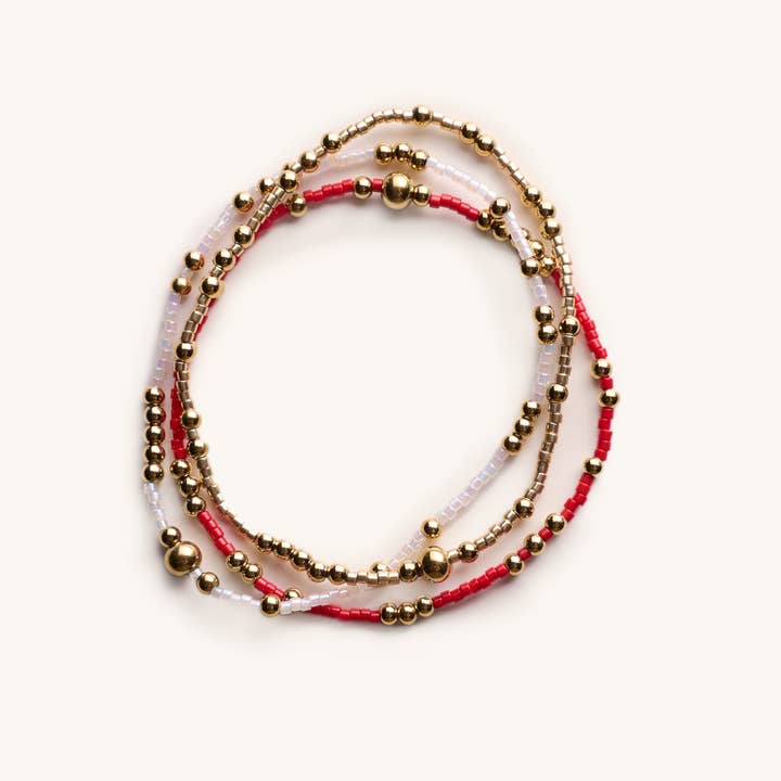 Game Day Bracelet Set- Red for wholesale by Nikki Smith Designs