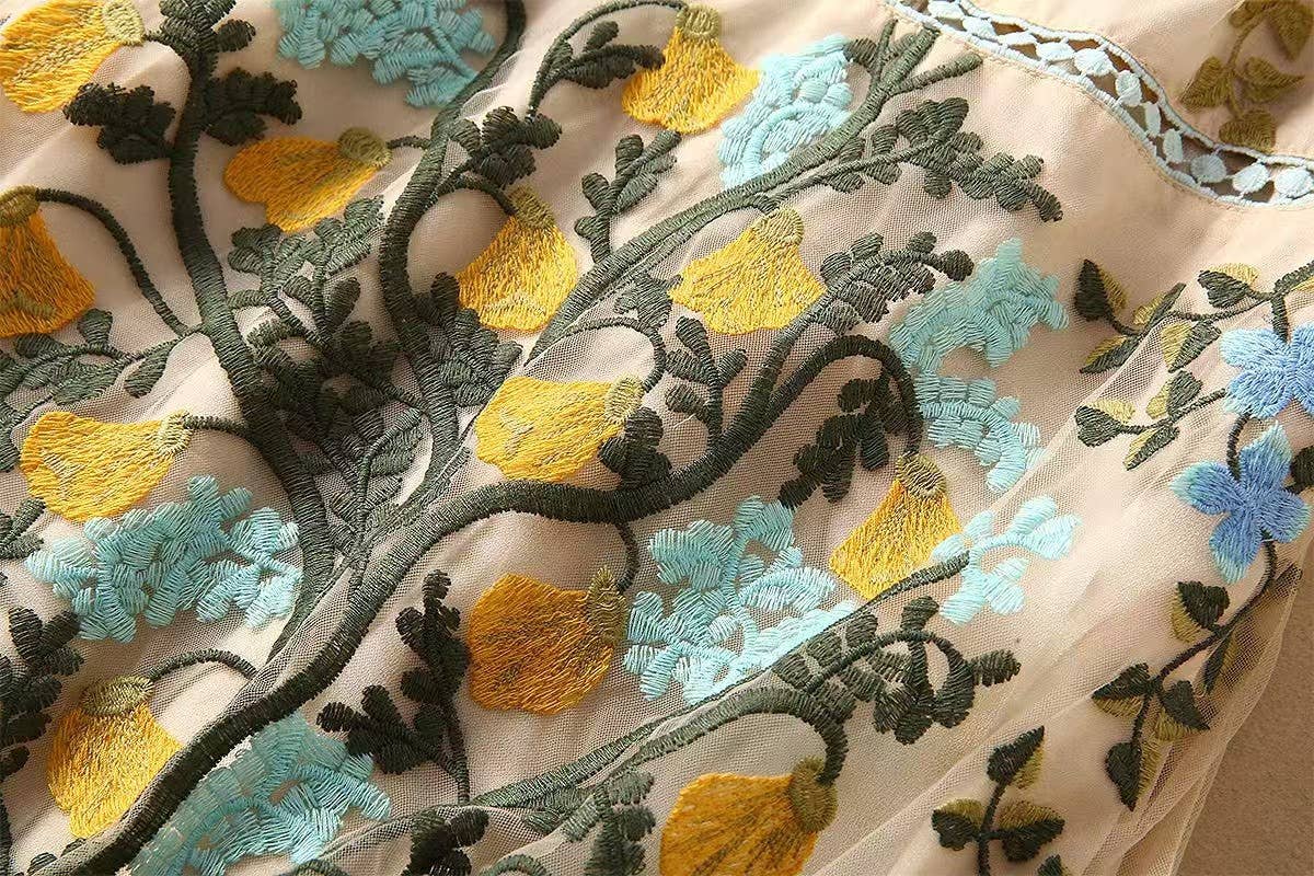 Färg som bilder DR680Y sjöjungfruklänning med broderade vattenlösliga blommor för wholesale på Faire6