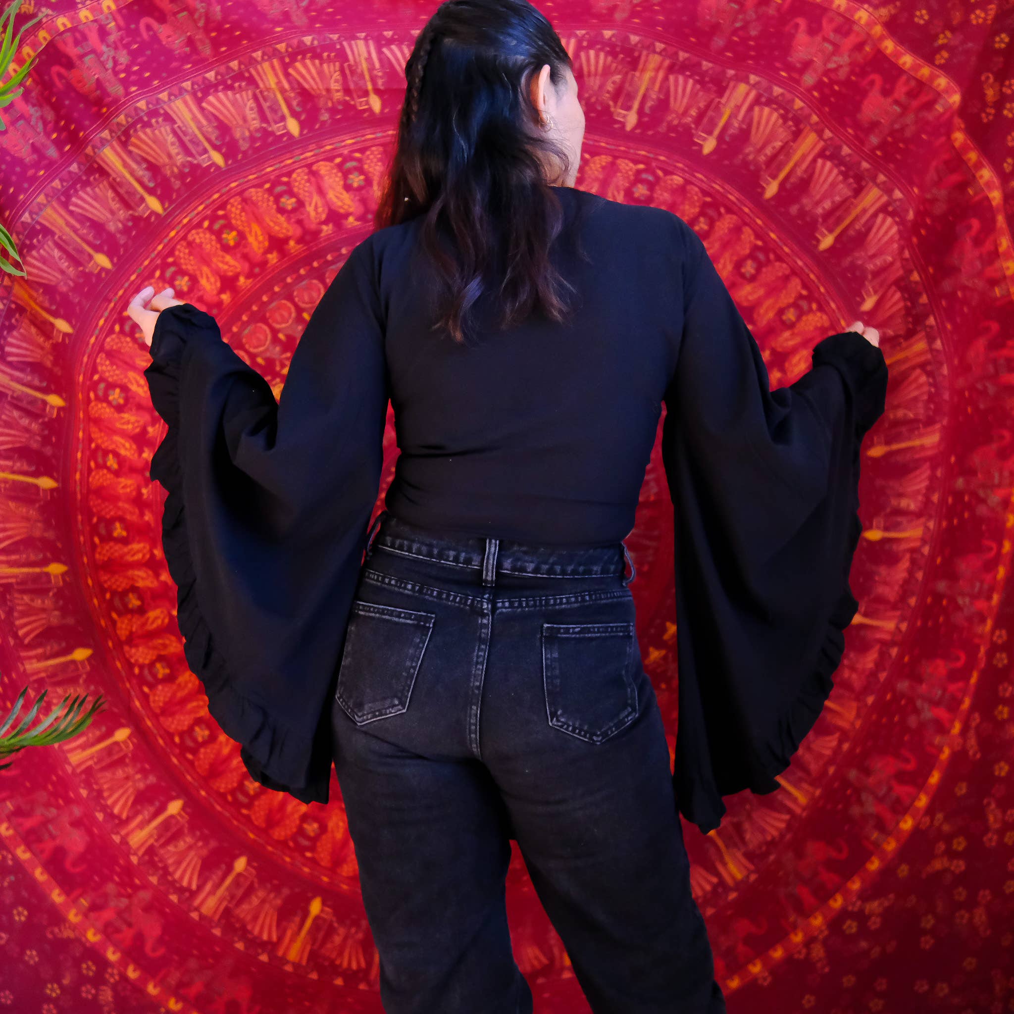 Karma Nepal Crafts - Wholesale Blouse - Women's - Cotton Flare Sleeve Top with Ruffle5