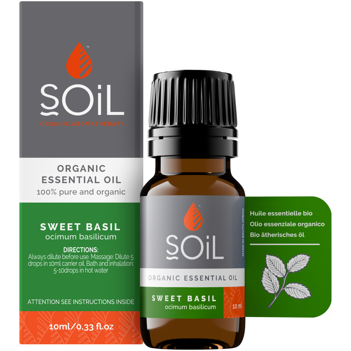 SOiL Organic Aromatherapy and Skincare - Wholesale Essential Oil - Organic Basil Essential Oil (Ocimum Basilicum) 10ml1