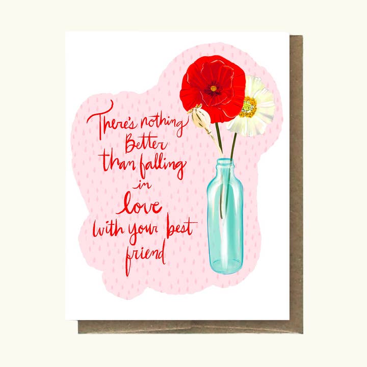 Love With Your Best Friend Valentine's Greeting Card for wholesale by Tracey Wirth Designs