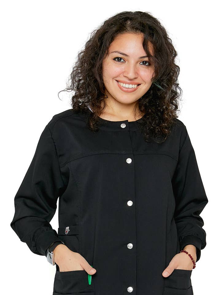 Veste à boutons pression pour femmes - Uniforme de travail chaud pour la vente par Dress A Med