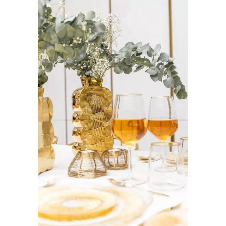 AULICA - Wholesale Vase - Large shiny gold vase 14x8x30cm2