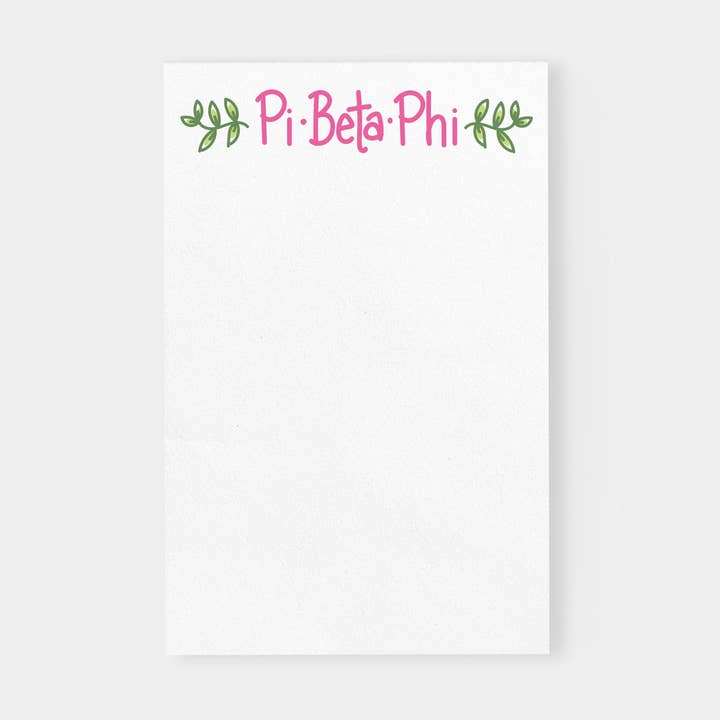 Pi Beta Phi Vines Sorority Notepad for wholesale by Debbie Vinyard