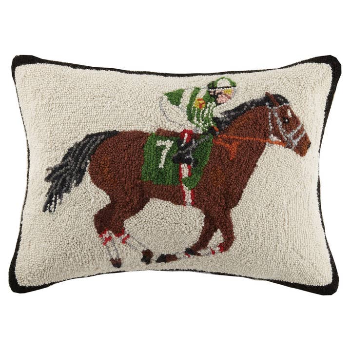 Equestrian Racer Hook Pillow - Mary Lake Thompson for wholesale by Peking Handicraft