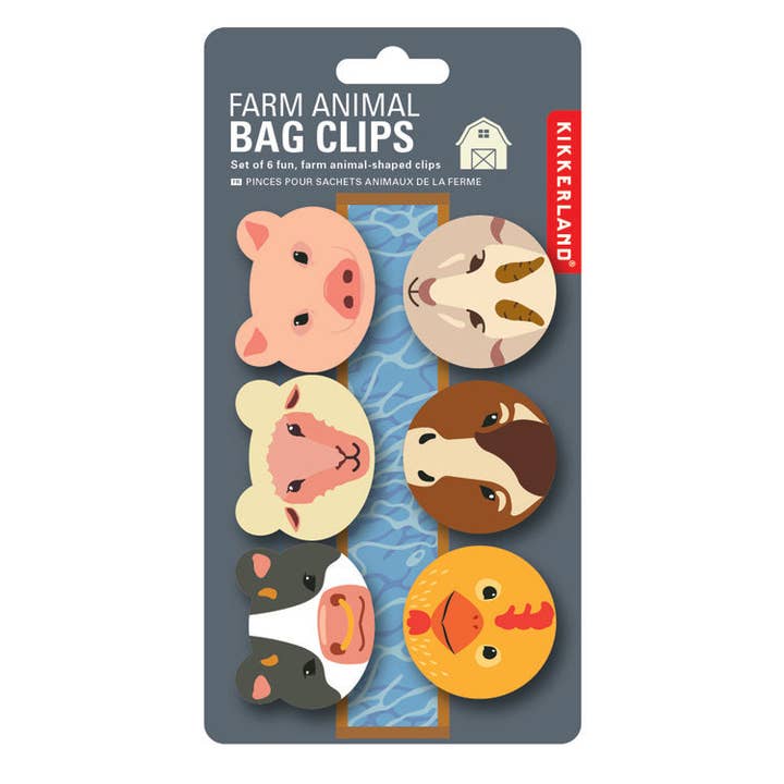 Kikkerland Design Inc - Wholesale Kitchen Tool/Gadget - Farm Animal Bag Clips