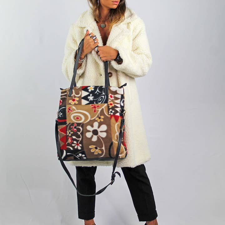 apiedinudinelparco – wholesale Tote bag – Women's – VELVET AND GENUINE LEATHER TOTE1