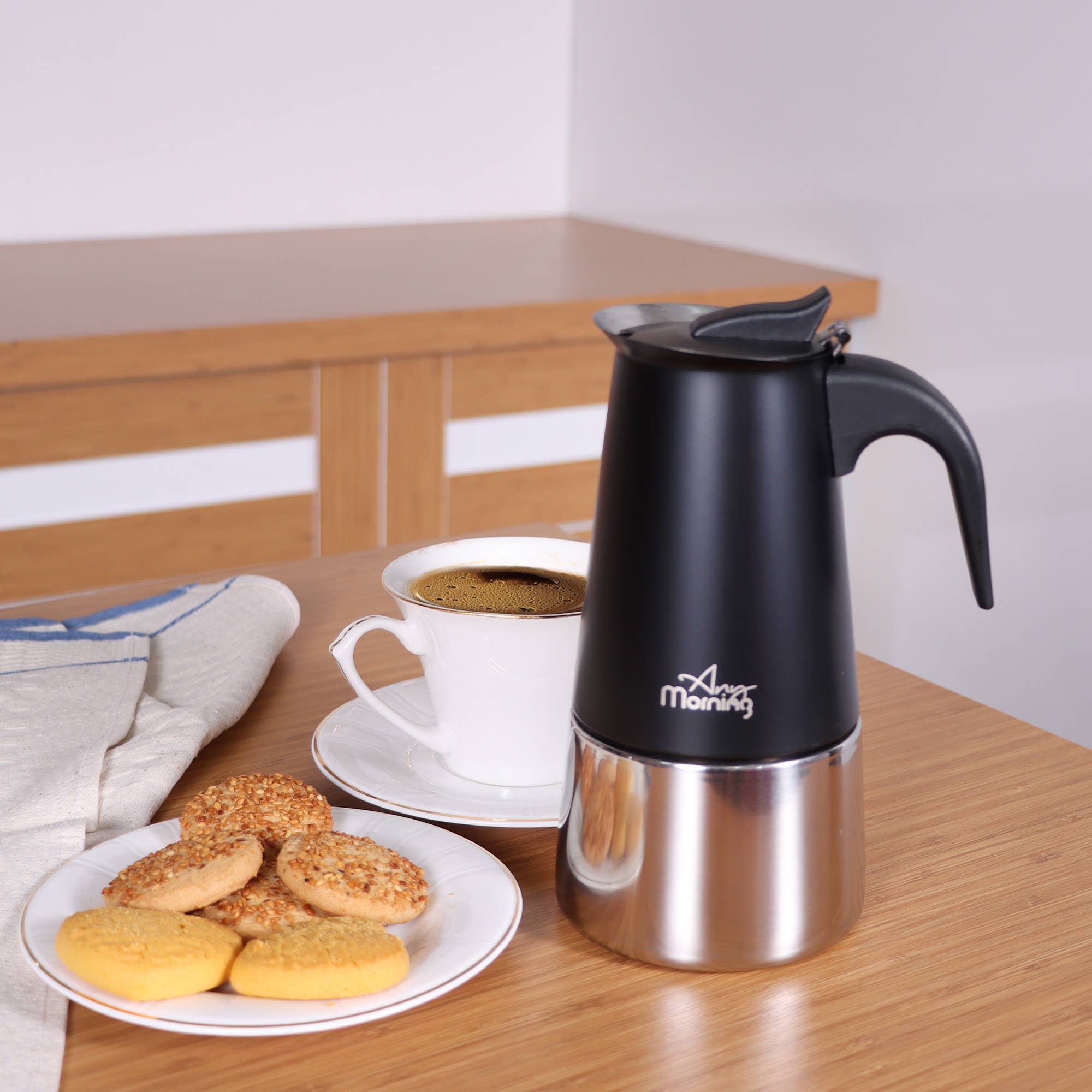 Biggbrands GmbH - Wholesale French Press - Any Morning 300ml Stainless Steel Stovetop Espresso Maker3
